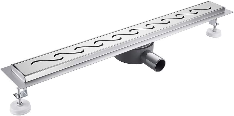 Shower Drain 70 cm 360 Degree Stainless Steel Complete Set with Hair Strainer