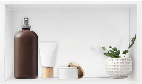 White Recessed Shower Niche Shelf Bathroom Cabinet in Wall (Inner Size 24" X 12"x4") Stainless Steel No Tile Needed Wall Niche for Bathroom Storage